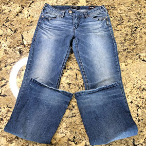 Size 30 X 32 Silver Jean Co. Womens Denim Bootcut Jeans Beaded Distressed X